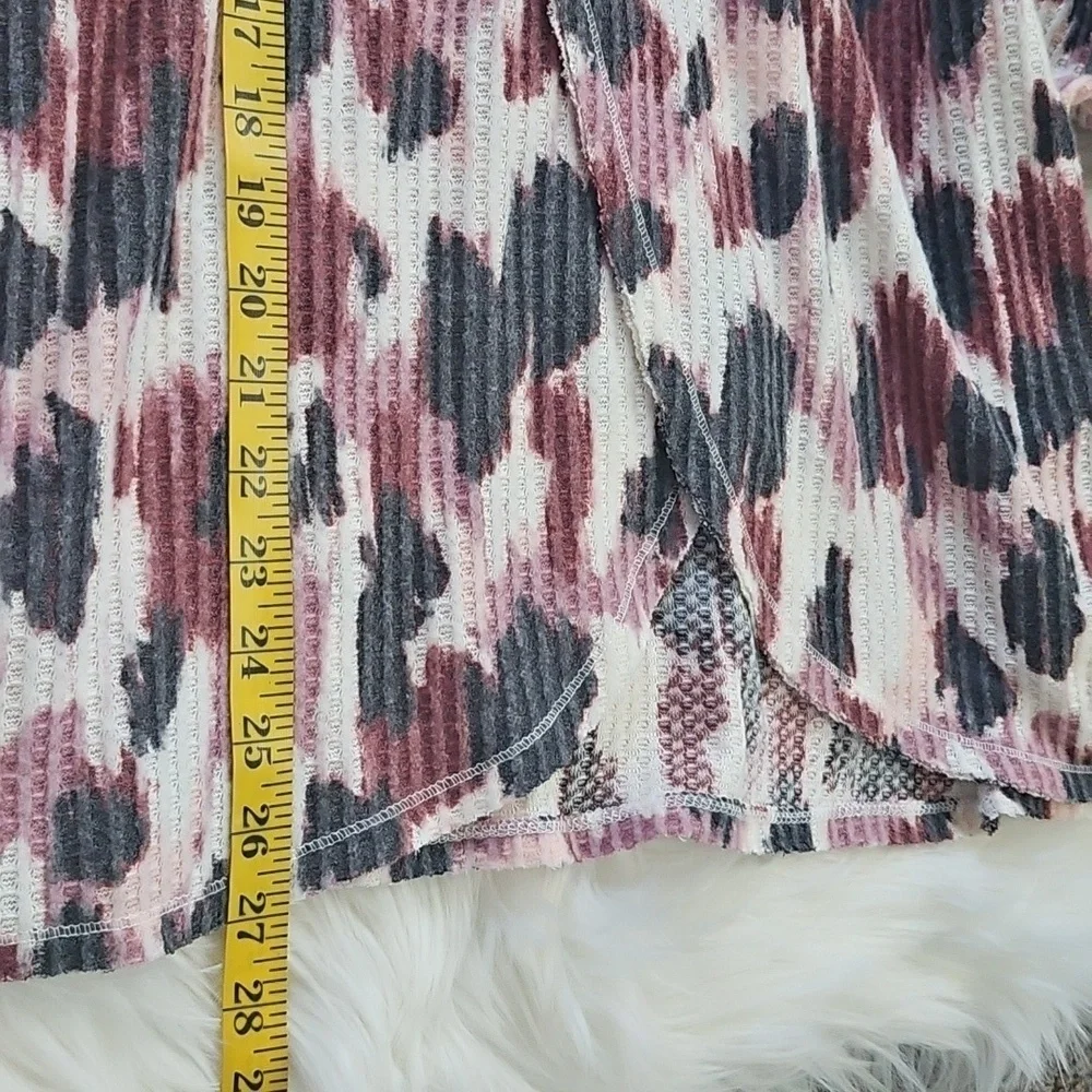 LuLaRoe Kristen Maroon, Pink, and Black Print Cowl Neck Blouse